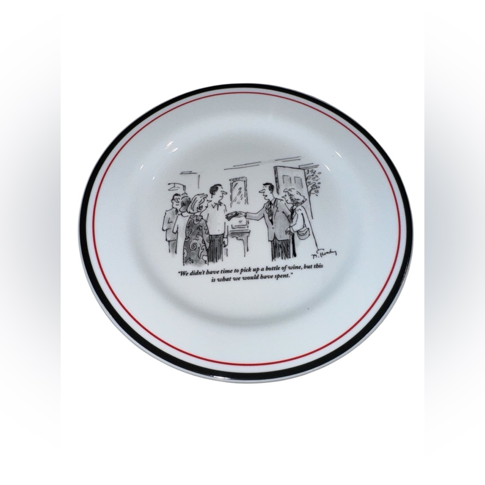 A Set of Six Restoration Hardware New Yorker Cartoon Cheese Plates - Picture 4 of 8